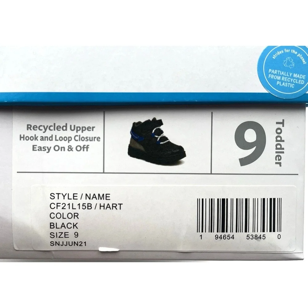 Carter's Toddler Boys Slip-on Athletic Ankle Booties Size 9 Black Blue Gray